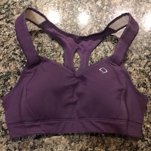 Moving comfort purple sports bra, adjustable 32C